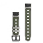 Garmin QuickFit 22mm watch band in fog gray and moss green silicone