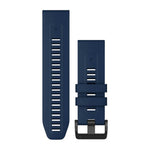 Garmin QuickFit 26mm captain blue silicone watch band with black buckle