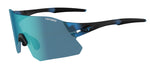 Tifosi Rail sunglasses with black and blue frame and blue mirrored lens
