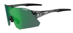 Tifosi Rail sunglasses with crystal smoke frame and green mirrored interchangeable lens