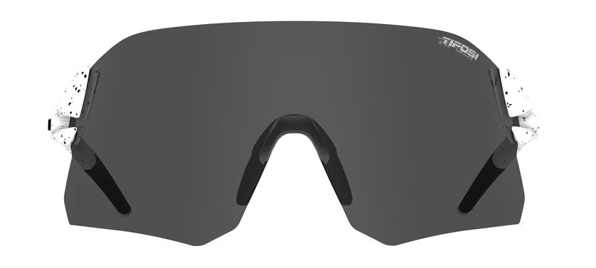Tifosi Rail BlackOut sunglasses with dark lens and speckled white frame