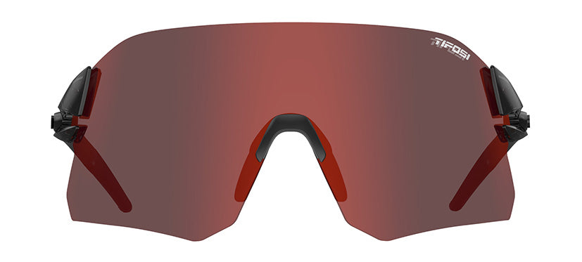 Tifosi Rail BlackOut sunglasses with red-tinted lenses and black-red frame