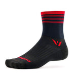 Swiftwick Aspire Four Socks - Stripe Black/Red