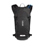 CamelBak Lobo black hydration backpack with mesh shoulder straps and blue accent