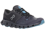 On Cloud X 3 men's running shoe in dark grey with blue accents and cushioned sole
