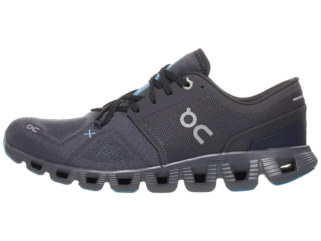 On Cloud X 3 men's running shoe in Eclipse/Magnet colorway with signature CloudTec sole