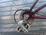 Close-up of SUTEKI vintage bike rear derailleur, cassette, and chain