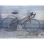 Vintage 1978 Japanese SUTEKI mixte road bike in maroon/purple, full right-side view