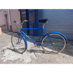 Vintage 1970s Sears Free Spirit Sheffield 3-speed city cruiser bike in blue, full side view