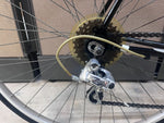 Rear derailleur and freewheel detail on the Schwinn World Sport 12-speed road bike