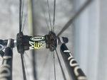 Mavic Aksium wheel hub and spokes on the Kuota Factor carbon TT bike