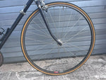 700C clincher wheel and side-pull caliper brake on vintage Trek 400 road bike