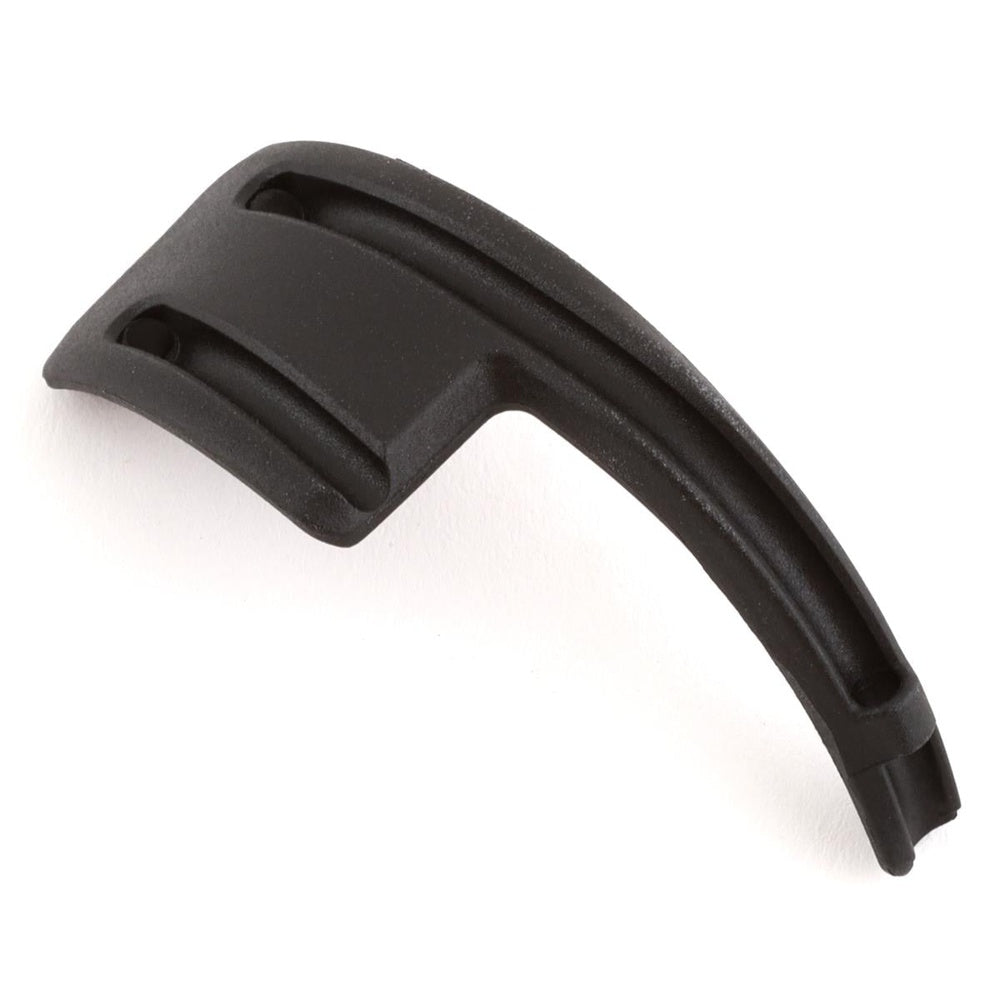 Black Specialized bicycle bottom bracket cable guide component on white background