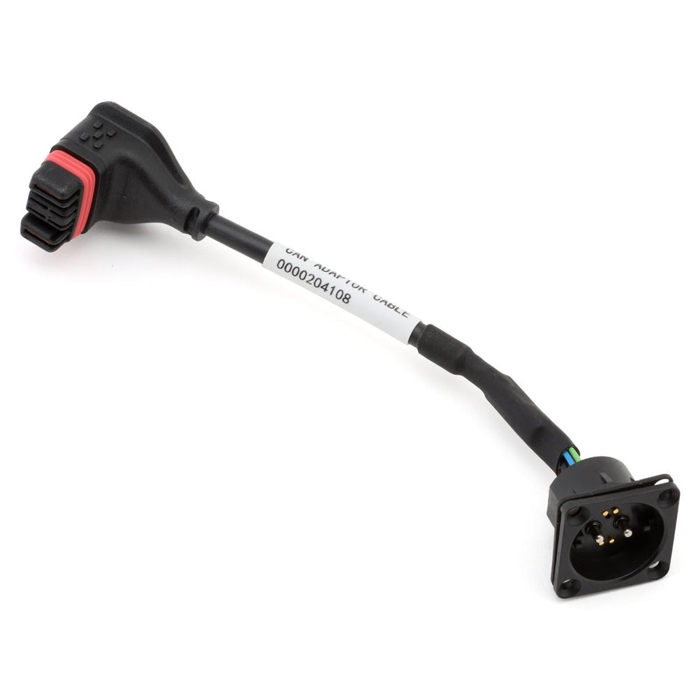 Specialized battery diagnostic adapter cable with black connectors and white cable section