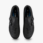 Black Shimano SH-RC703 cycling shoes with dual BOA dials and perforated toe box