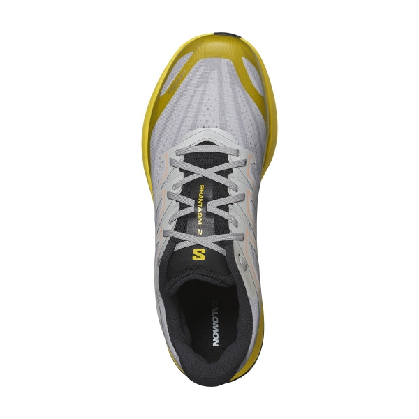 Salomon Phantasm 2 men's running shoe in grey, yellow and black colorway