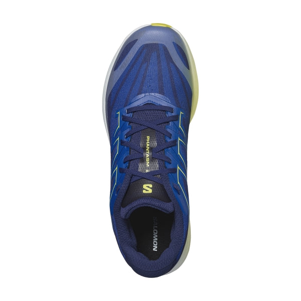 Salomon Phantasm 2 men's running shoe in blue colorway, top view