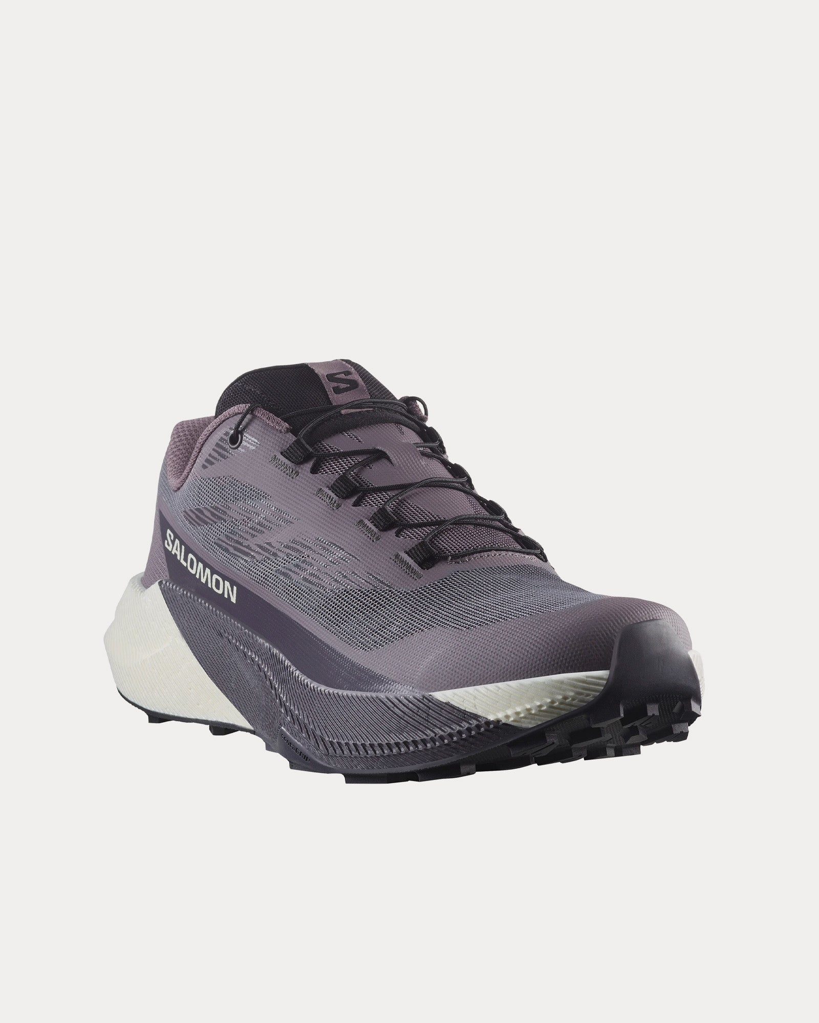 Salomon Pulsar women's running shoe in gray and purple colorway