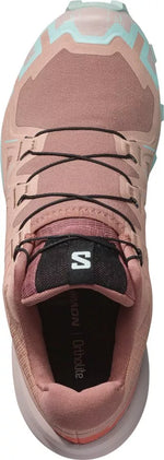 Salomon Speedcross 6 women's trail running shoe in mauve pink with mint accents