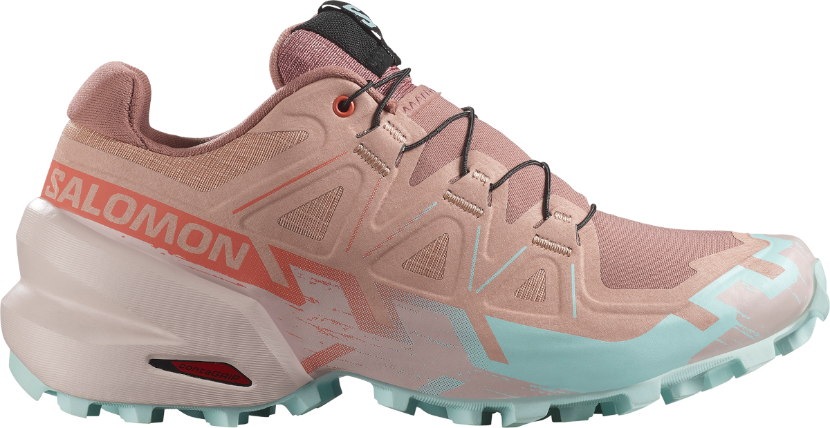 Salomon Speedcross 6 women's trail running shoe in dusty rose colorway