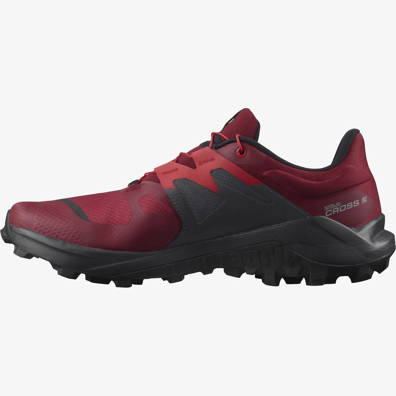 Salomon Wildcross 2 men's trail running shoe in biking red and black