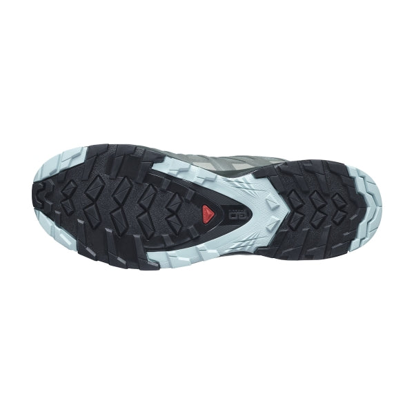 Salomon XA Pro 3D V8 GTX trail running shoe sole bottom view showing tread pattern
