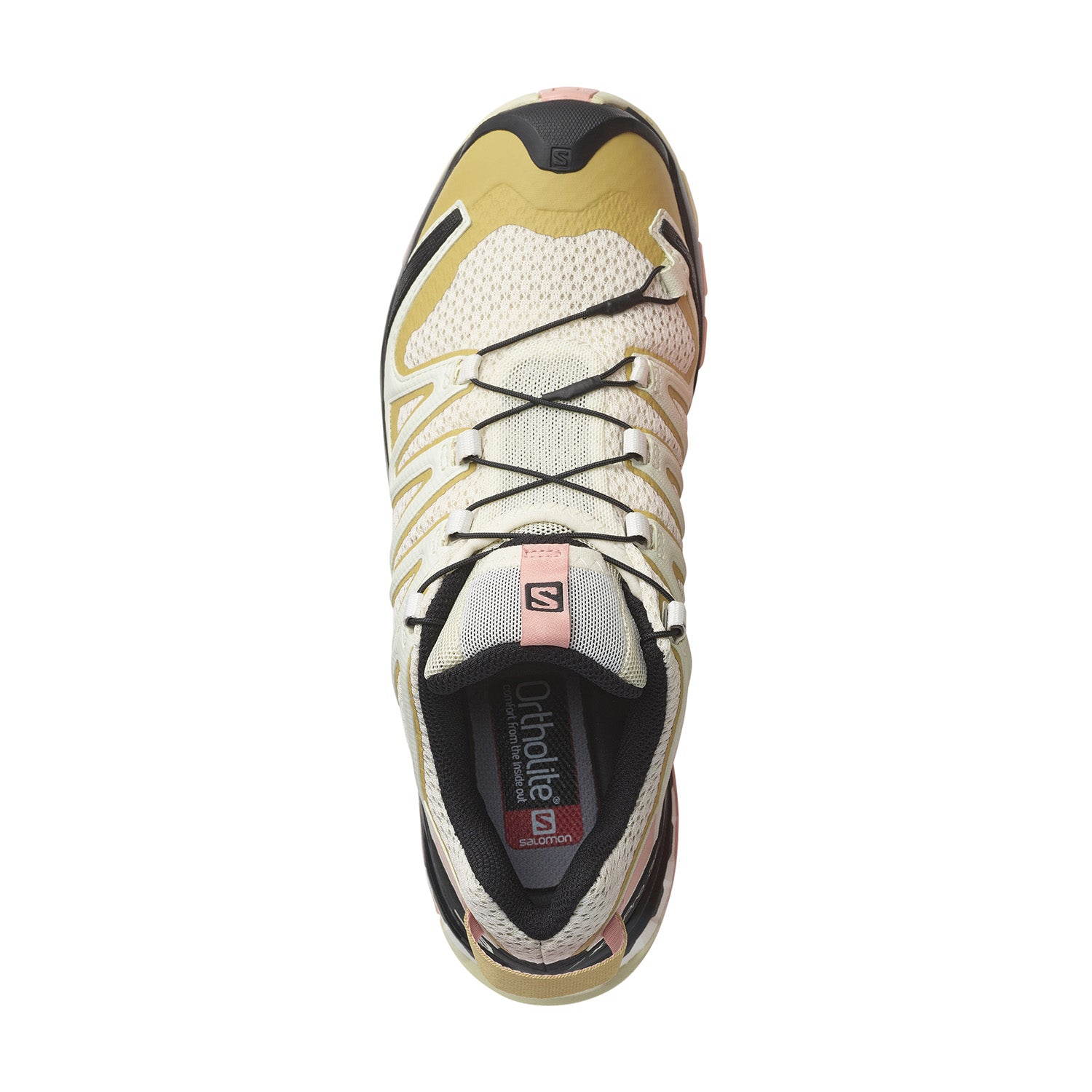 Salomon XA Pro 3D v8 women's trail running shoe in cream and gold colorway