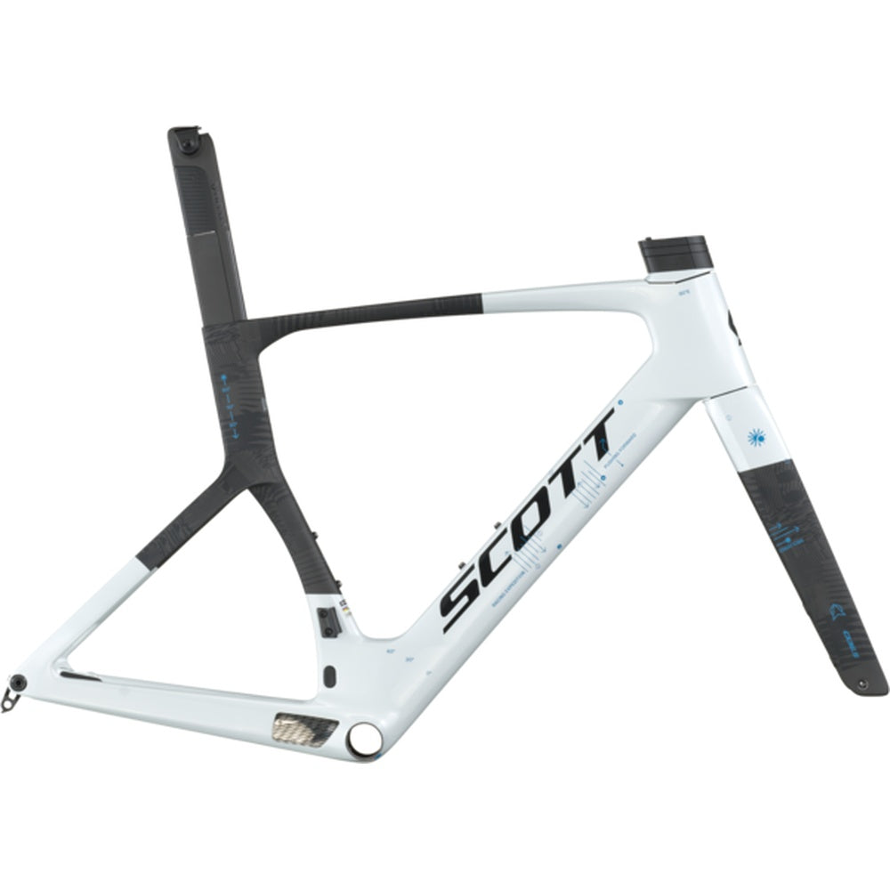 Scott Foil RC Pro HMX road bike frameset in white and carbon black colorway