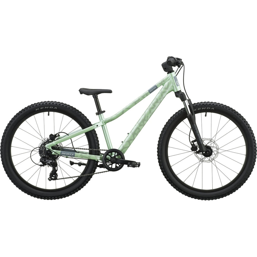 Scott Roxter 400 kids mountain bike in pastel green with Kenda tires and disc brakes