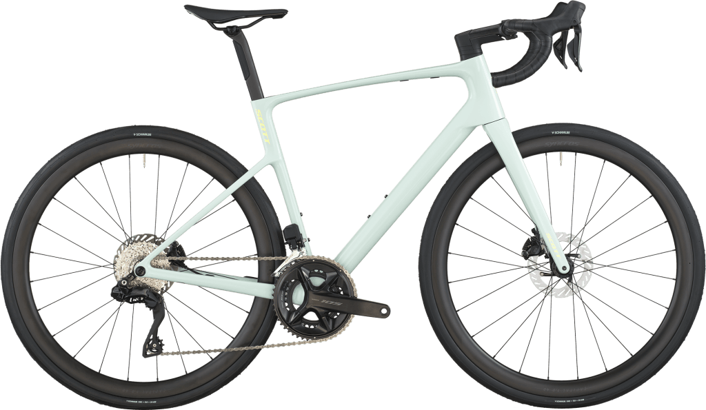 Scott Addict 30 road bike in frozen green with aerodynamic frame