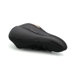 Selle Royal gel bicycle seat cover in black with orange accent stripe