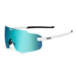 KOO Supernova Sunglasses - White/Turquoise Mirror Lense