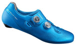 Shimano RC901 S-Phyre blue cycling shoes with dual BOA dials and perforated upper