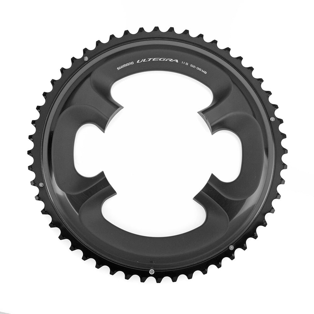Shimano Ultegra FC-6800 52T chainring in black with professional studio lighting