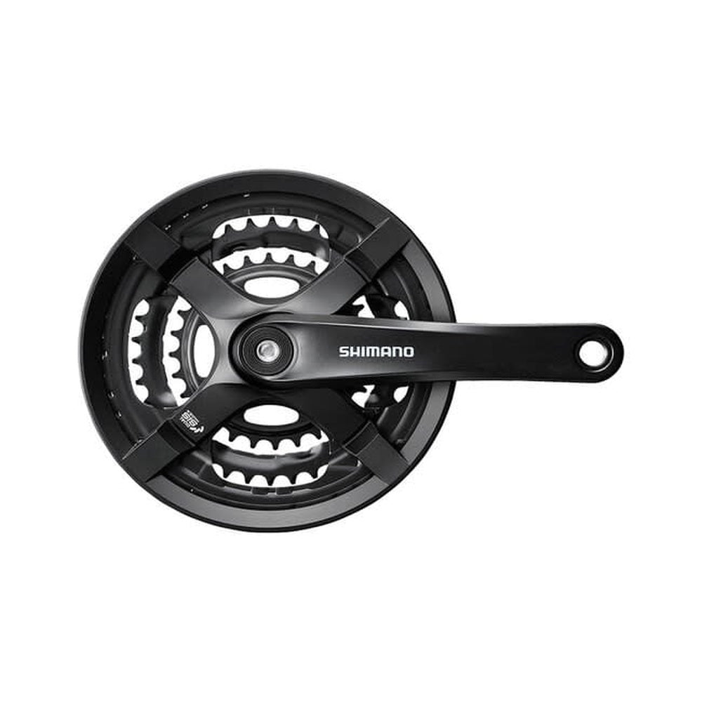 Shimano FC-TY501 black triple chainset with chain guard and crank arm