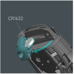 Shimano ST-R9270 Dura-Ace lever battery compartment showing CR1632 coin cell installation