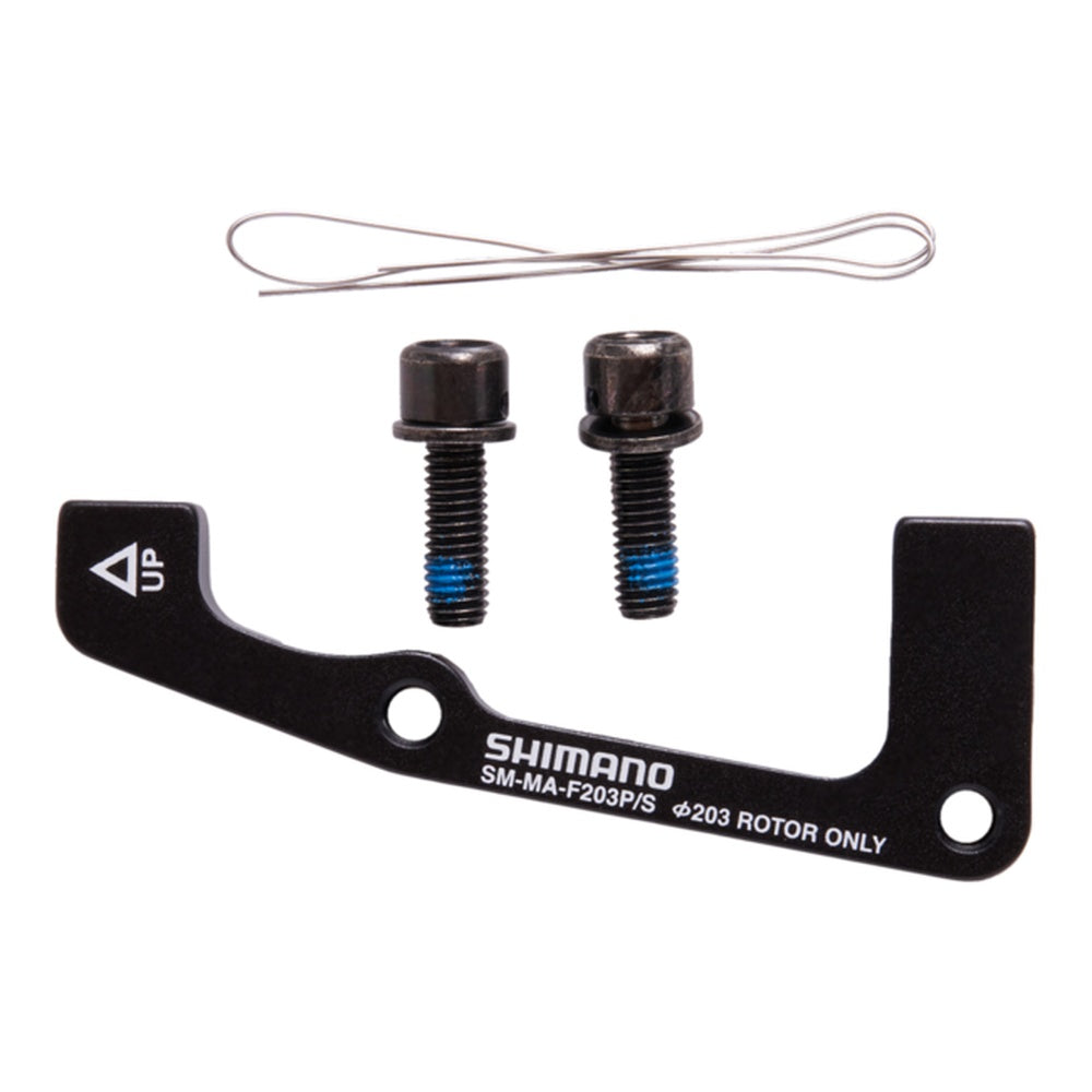 Shimano SM-MA-F203P/S disc brake caliper mount adapter with bolts and wire
