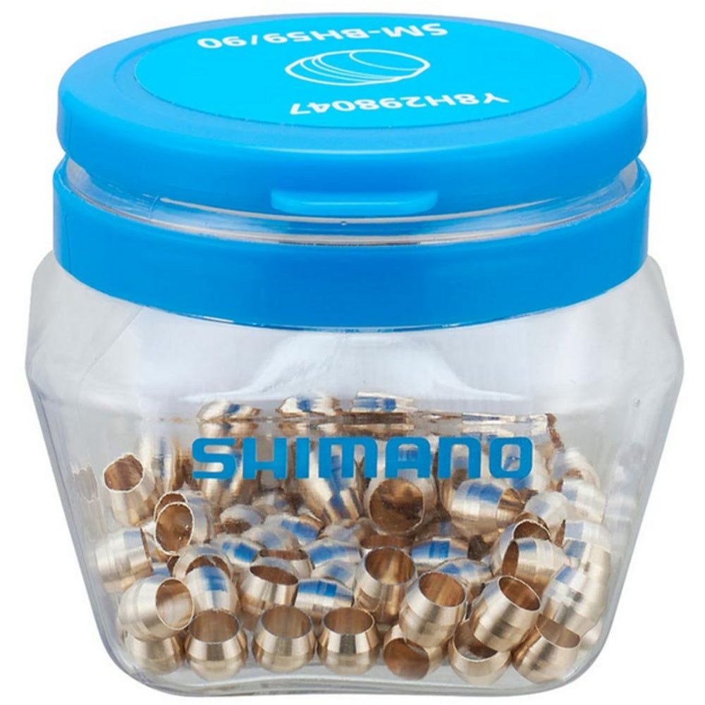 Shimano SM-BH59/BH90 brake hose olives bulk 100 pieces in clear jar with blue lid