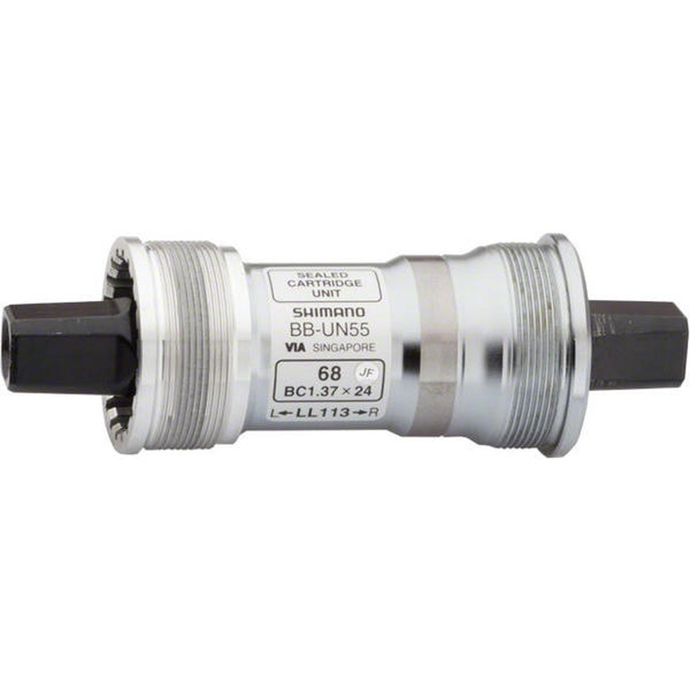 Shimano BB-UN55 bottom bracket cartridge unit with threaded shell and sealed bearings