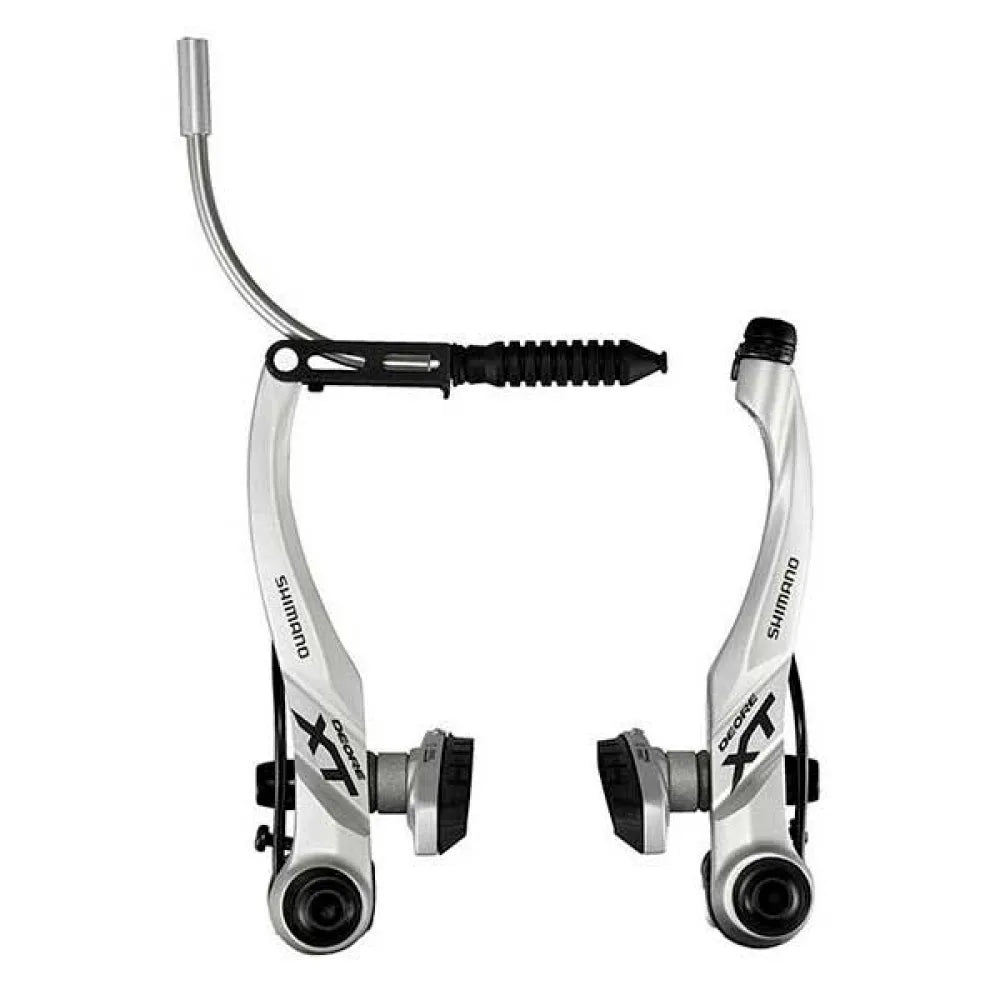 Shimano Deore XT BR-T780 V-brake set with silver arms and black brake lever