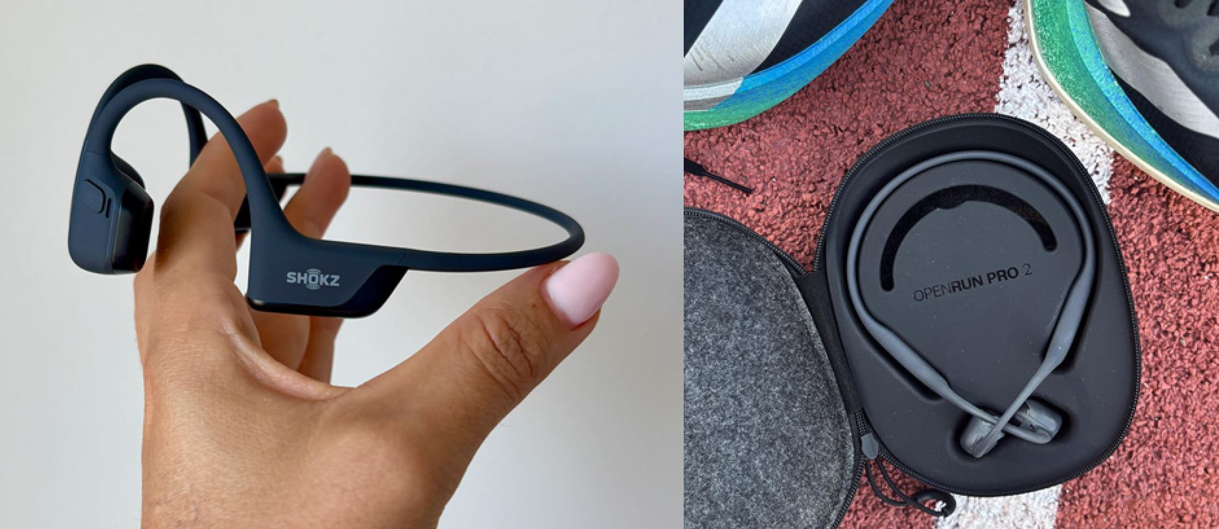 Shokz OpenRun Pro 2 bone conduction headphones in Boston Marathon edition colorway