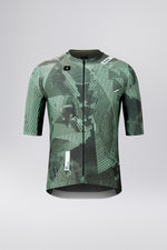 Gobik Attitude 2.0 short sleeve cycling jersey in Crash green geometric pattern