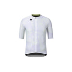 Gobik Attitude 2.0 cycling jersey in light grey with green collar details