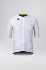 GOBIK Miami Attitude men's cycling jersey in silver with green pattern