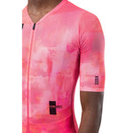 Gobik Carrera 3.0 cycling jersey in bright pink dimple texture with full zip