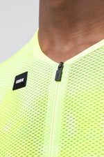 Gobik Carrera 3.0 cycling jersey in nuclear yellow with mesh fabric and zipper detail