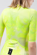 GOBIK Carrera 3.0 cycling jersey in nuclear yellow-green with mesh sleeves