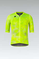 Gobik Carrera 3.0 cycling jersey in nuclear yellow with mesh texture
