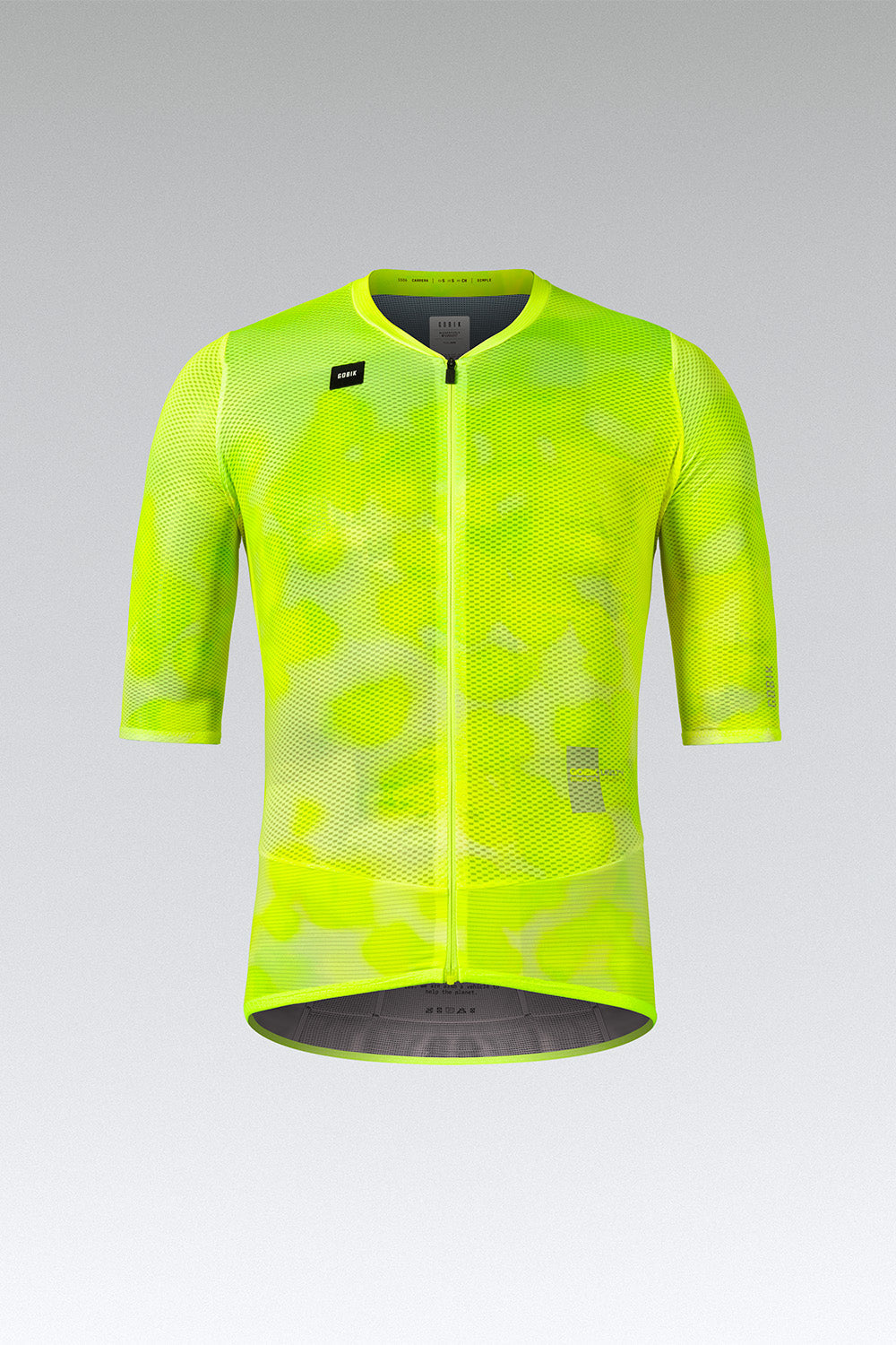 Gobik Carrera 3.0 cycling jersey in nuclear yellow with mesh texture