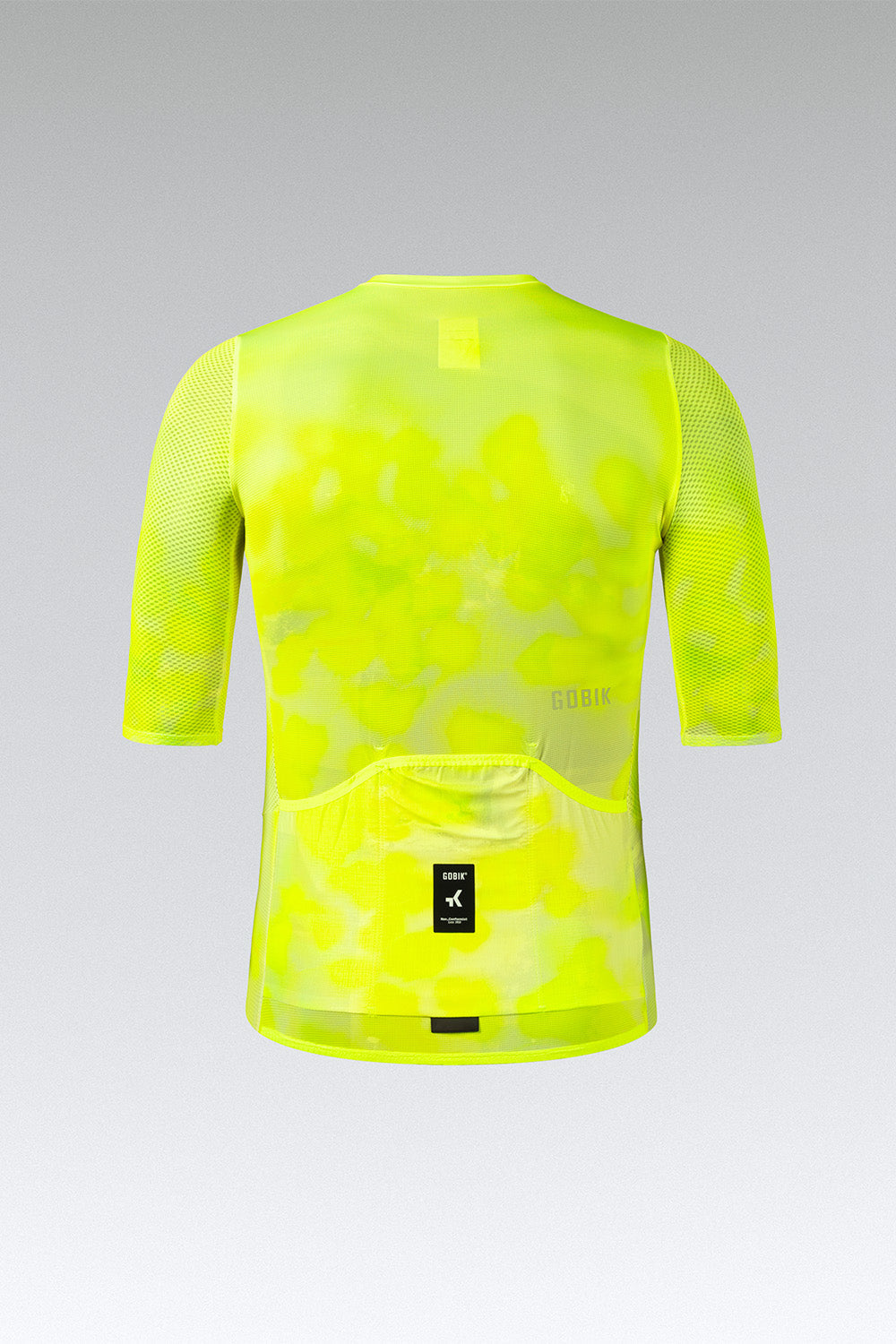 Gobik Carrera 3.0 cycling jersey in nuclear yellow with mesh sleeves